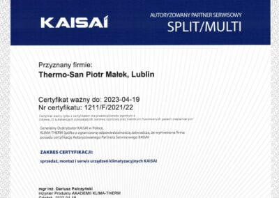 Autoryzowany instalator klimatyzacji Kaisai Lublin