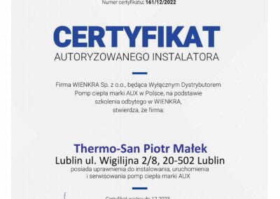 Autoryzowany instalator pomp ciepła AUX Lublin