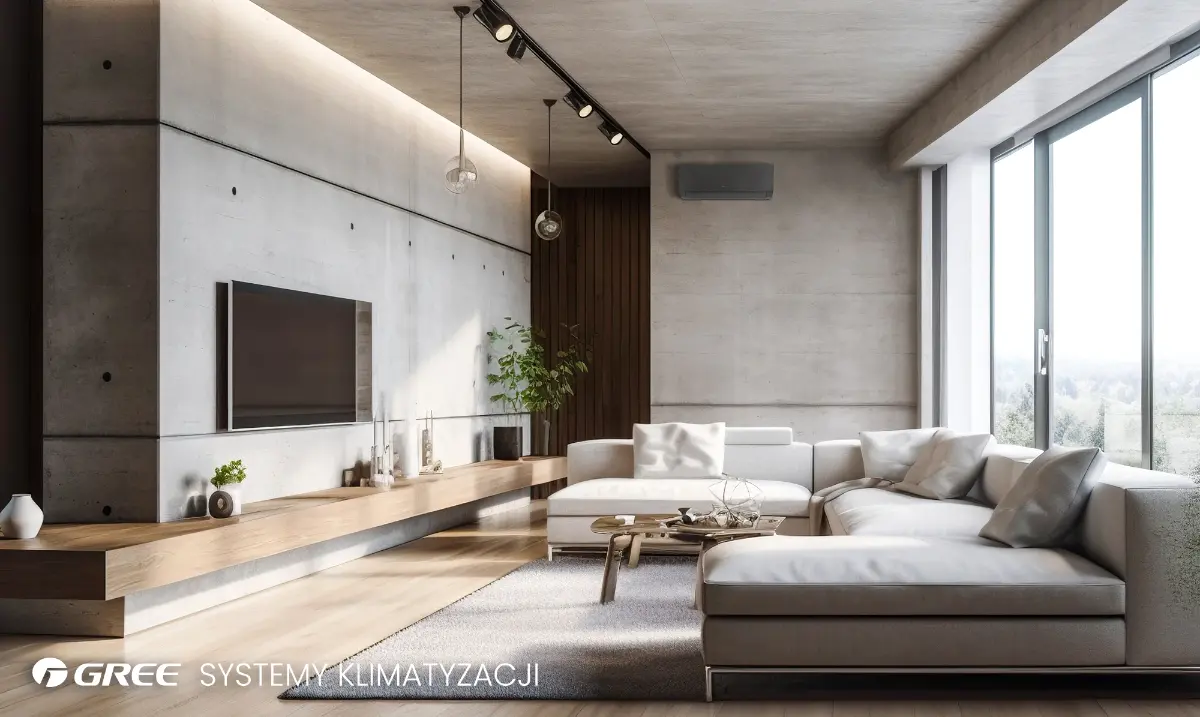 Aranżacja pomieszczenia z klimatyzacją Gree Pular Pro Dark