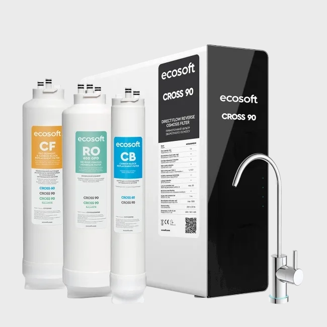 Odwrócona osmoza bez zbiornika do szafki w kuchni Ecosoft Cross 90 - lubelskie